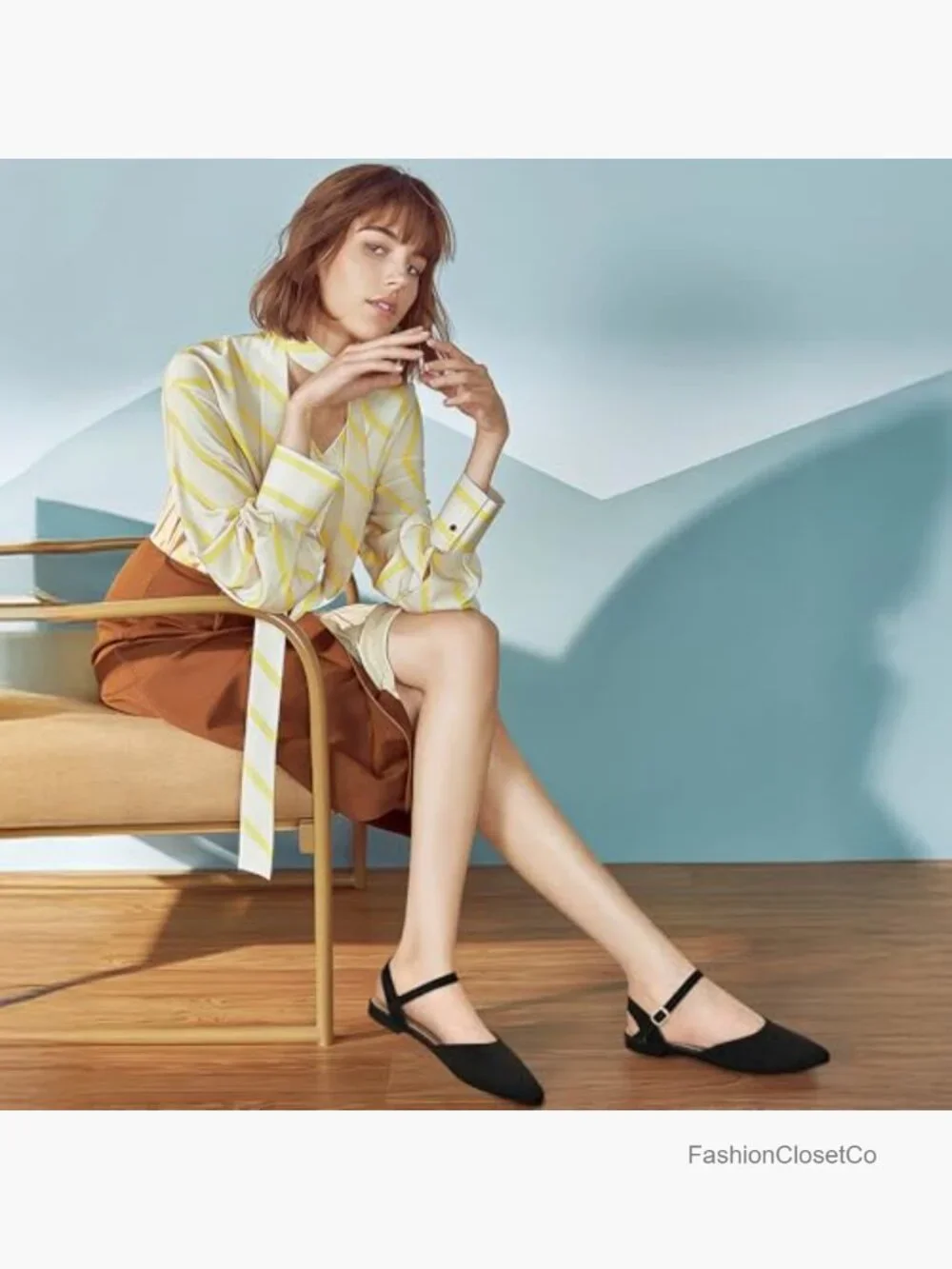 Closed Pointed Toe Dressy Flats - Comfortable Business Casual Walking Sandals - Picture 2 of 7